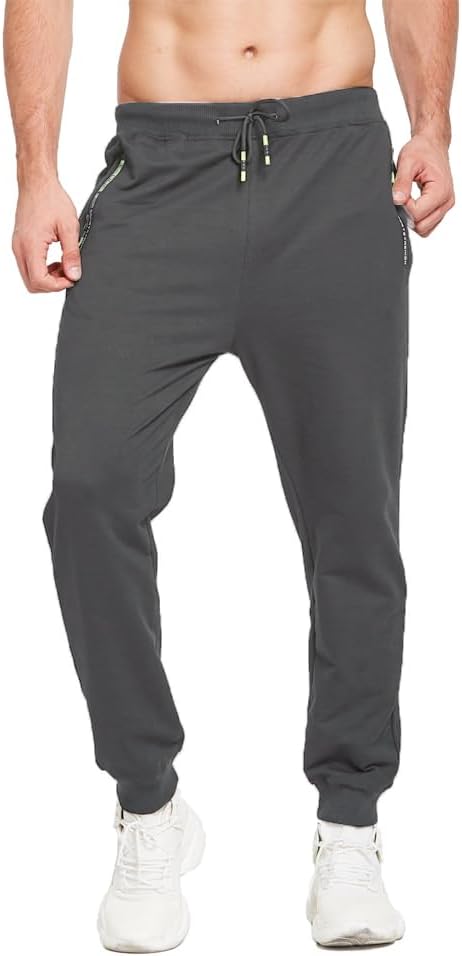 Detalle 2 de ZOXOZ Mens Joggers Tracksuit Bottoms with Zipped Pockets – cotton, elasticated waist