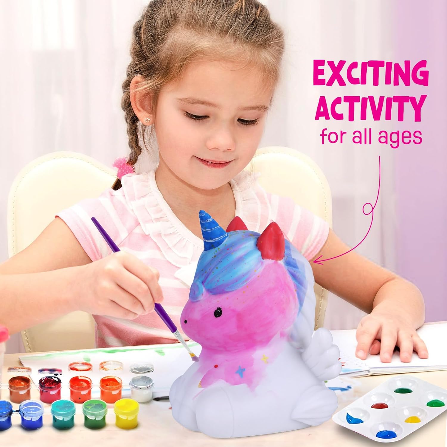 Thumbnail 1 de Paint Your Own Unicorn Lamp Kit for Kids 🧭