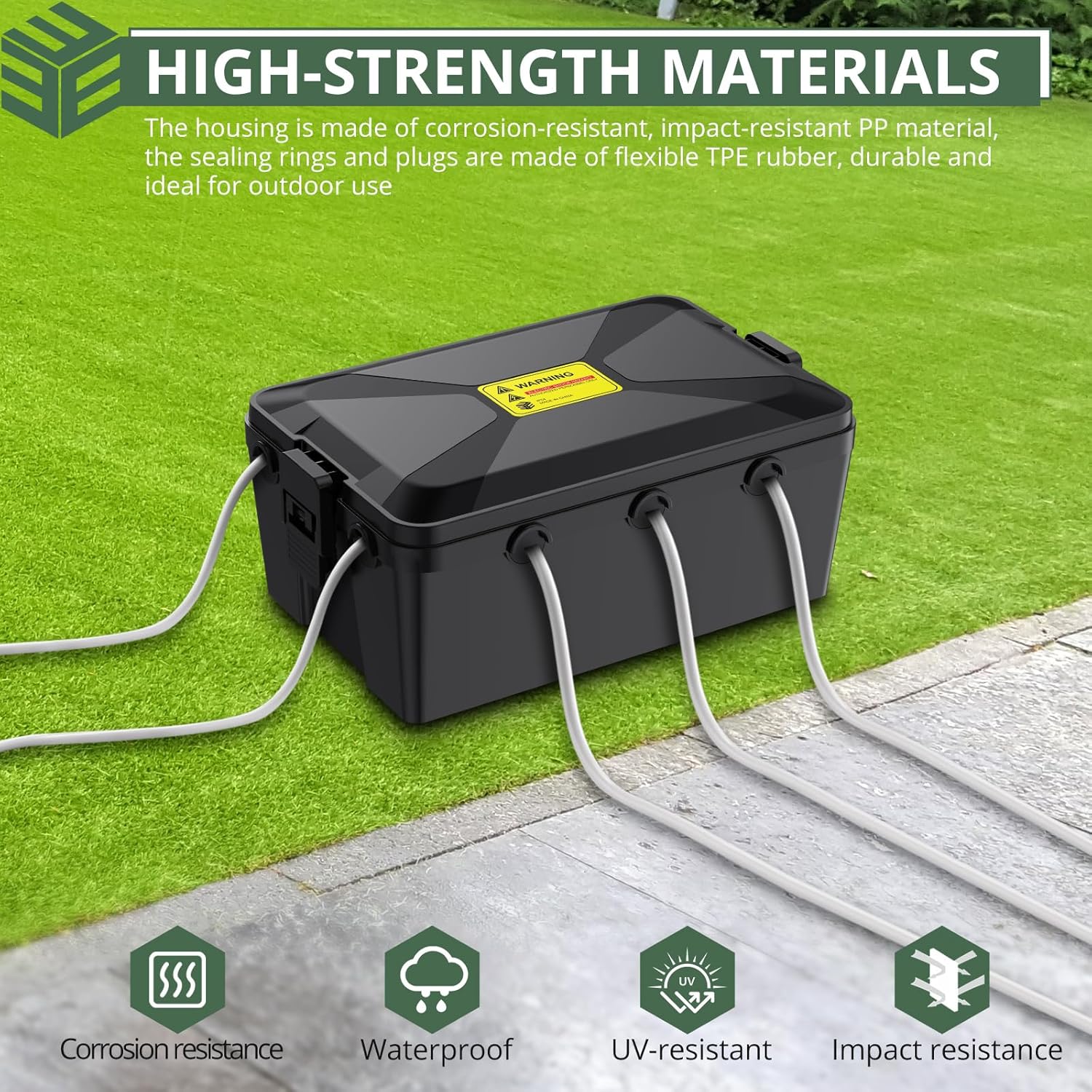 Thumbnail 2 de EYPINS Large Electrical Box (13.18” x 8.85” x 5.7”) – IP54 weatherproof junction box with 7 cable entries