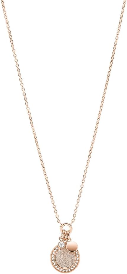 Thumbnail 6 de FOSSIL Damen Kettenanhänger in Roségold-Optik aus Edelstahl mit Karabinerverschluss – Round Pendant Necklace