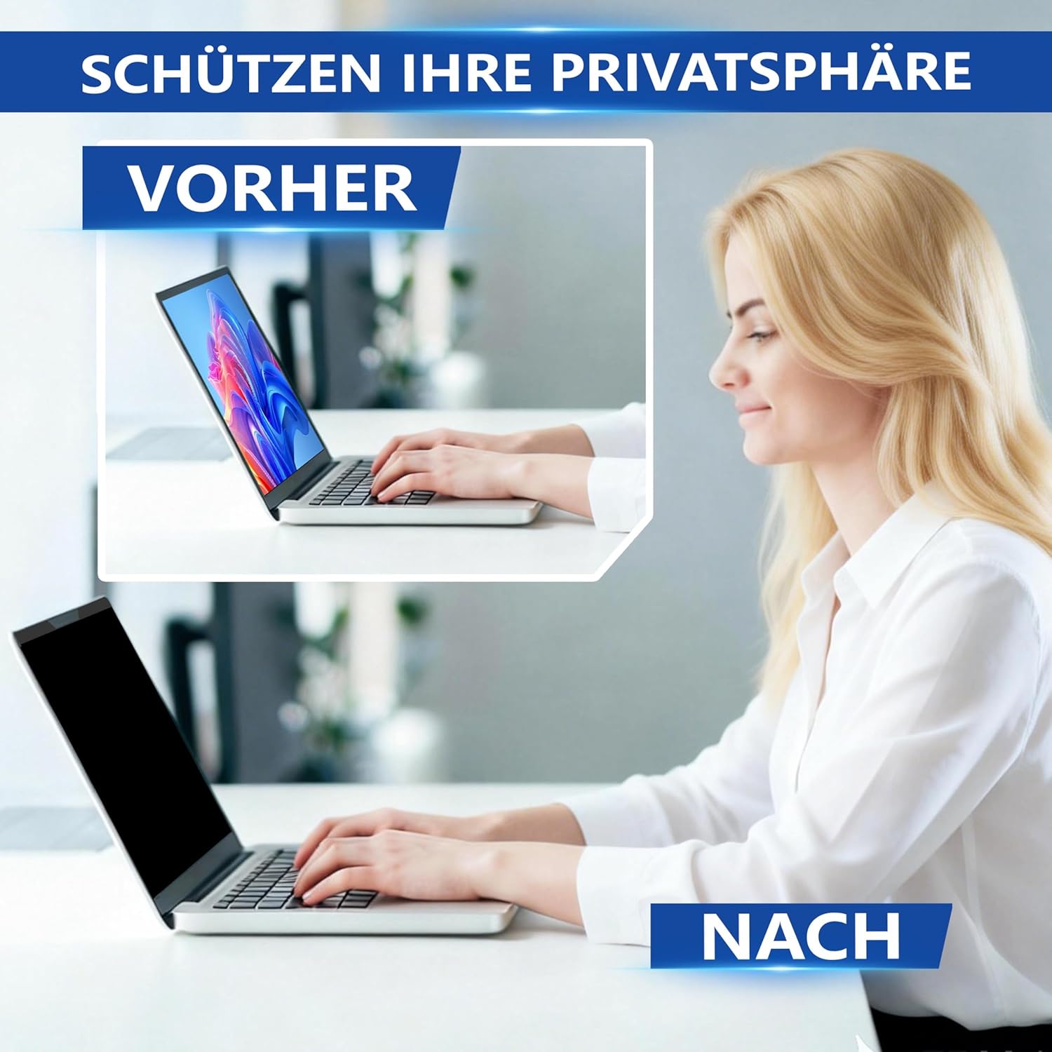 Thumbnail 6 de Magnetische Laptop-Blickschutzfolie 14 Zoll 16:9 mit abnehmbarer Halterung – Kompatibel mit HP, Dell, Acer, Asus, Samsung & ThinkPad