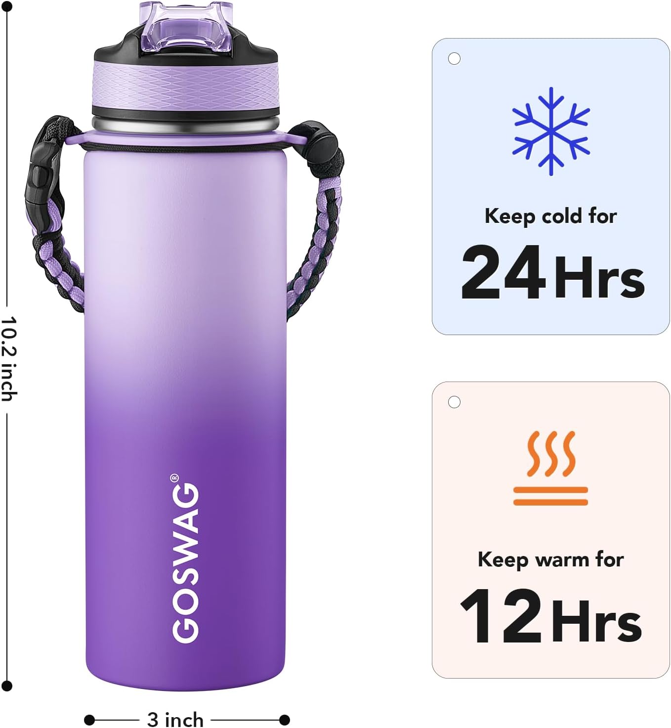 Thumbnail 1 de GOSWAG 24oz insulated water bottle