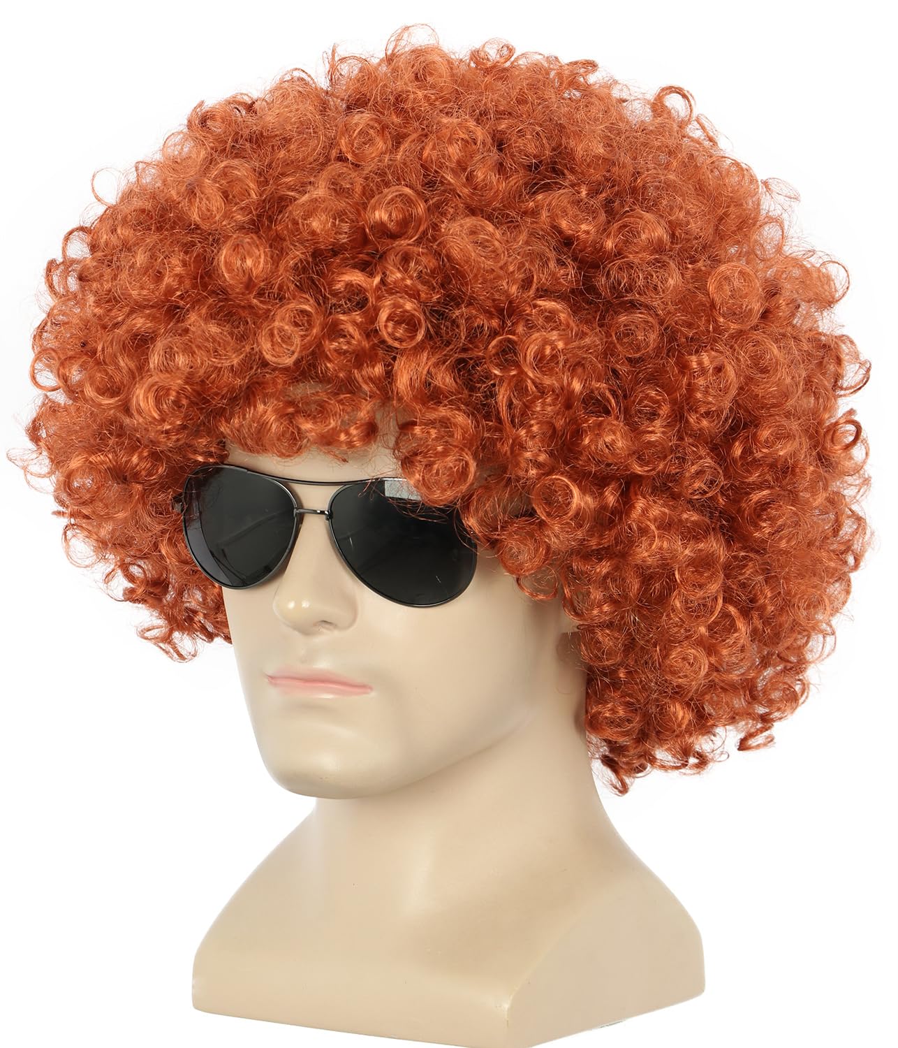 Thumbnail 1 de Yuehong Kurze Orange Fluffy Disco Afro Perücke