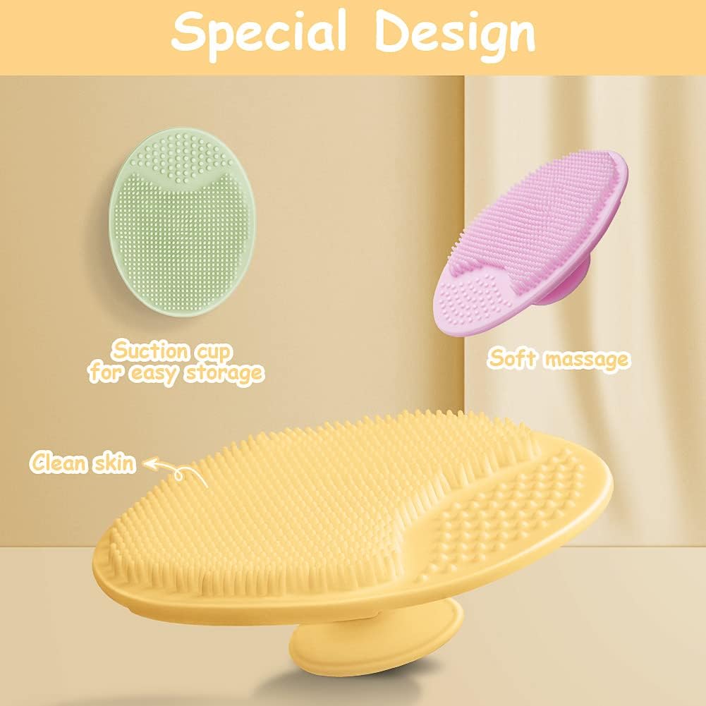 Thumbnail 4 de Aolso – Ensemble de 3 Brosse bain bébé en silicone et bois naturel pour croûtes de lait et peau sèche