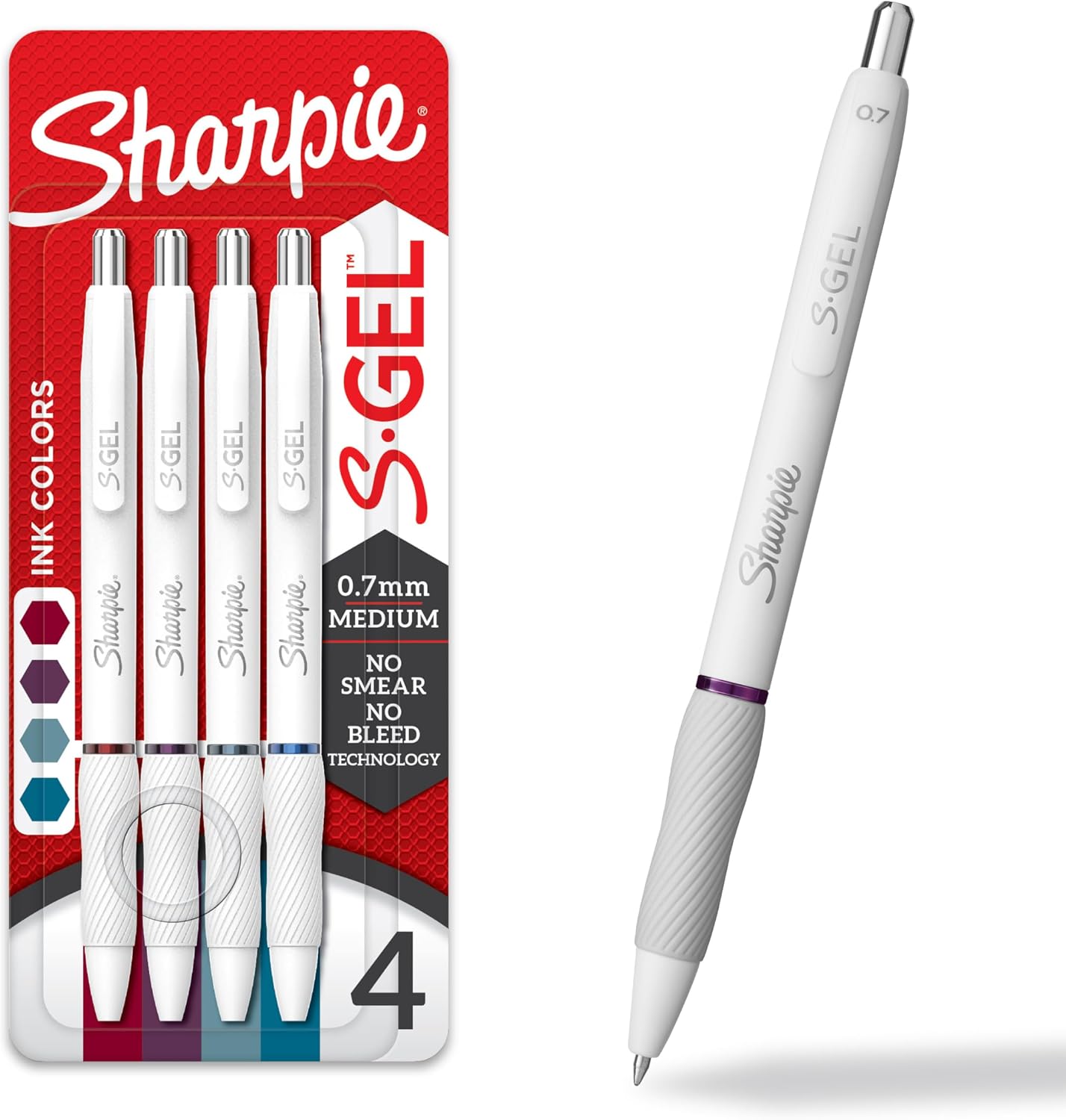 Detalle de Sharpie Sジェル 2206099 0.7mm ジェルペン ビビッドカラー4色セット