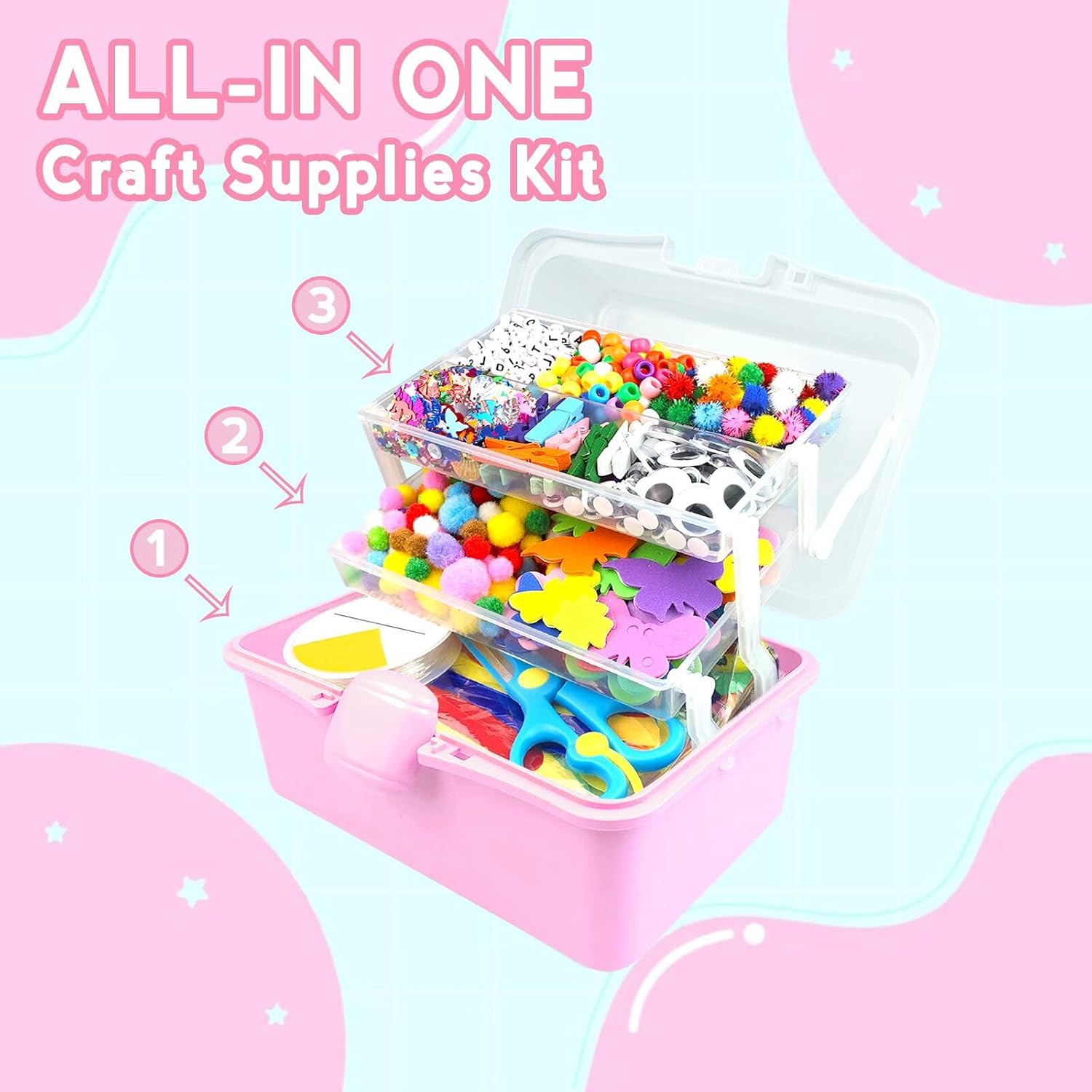 Thumbnail 1 de ZEIZHUBN Arts and Crafts Supplies Kit for Kids: All-in-One Craft Box