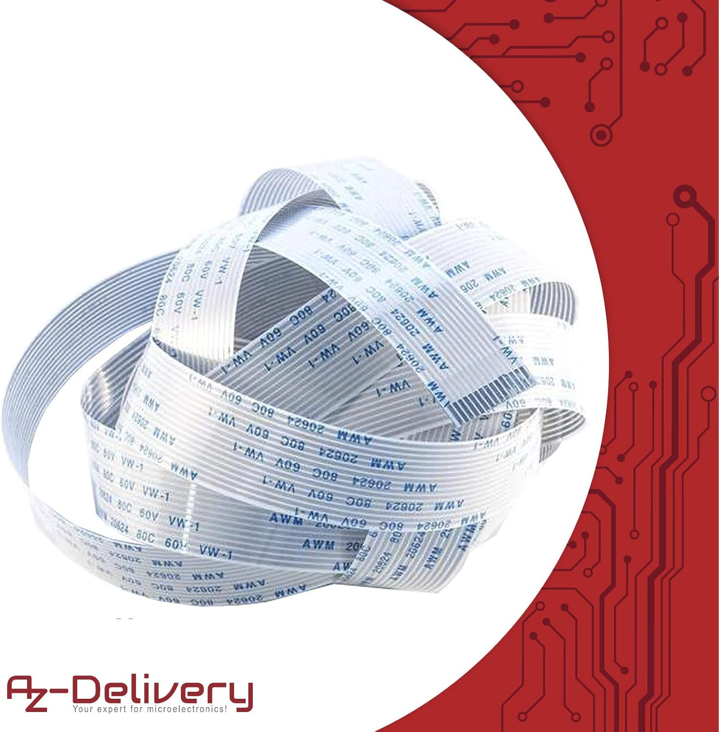 Detalle de AZDelivery 5 cavi flessibili/Flex da 200 cm per fotocamere Raspberry Pi, con e-book di avvio progetto