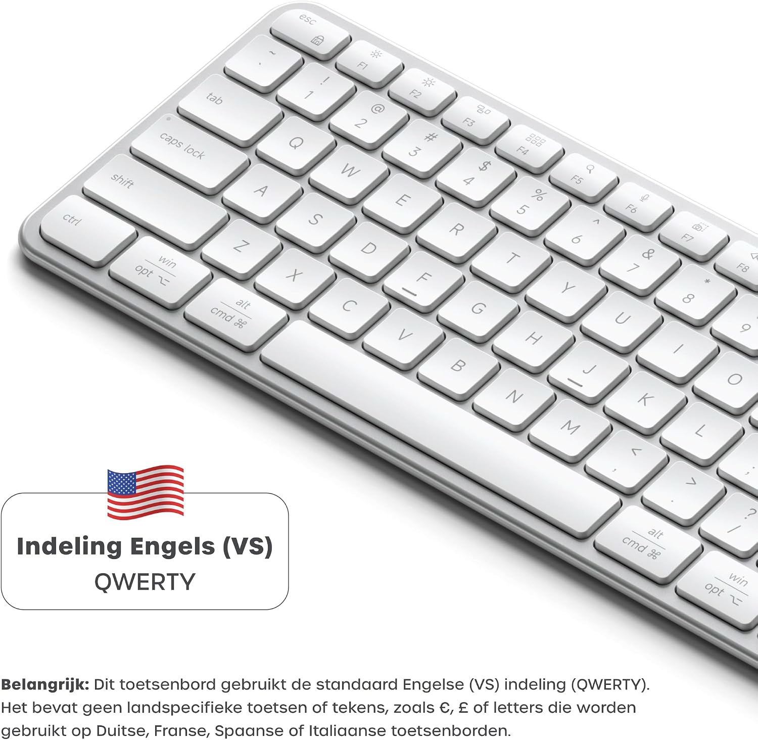 Thumbnail 1 de SATECHI Slim EX3 draadloos toetsenbord met numeriek blok, US QWERTY en USB-C