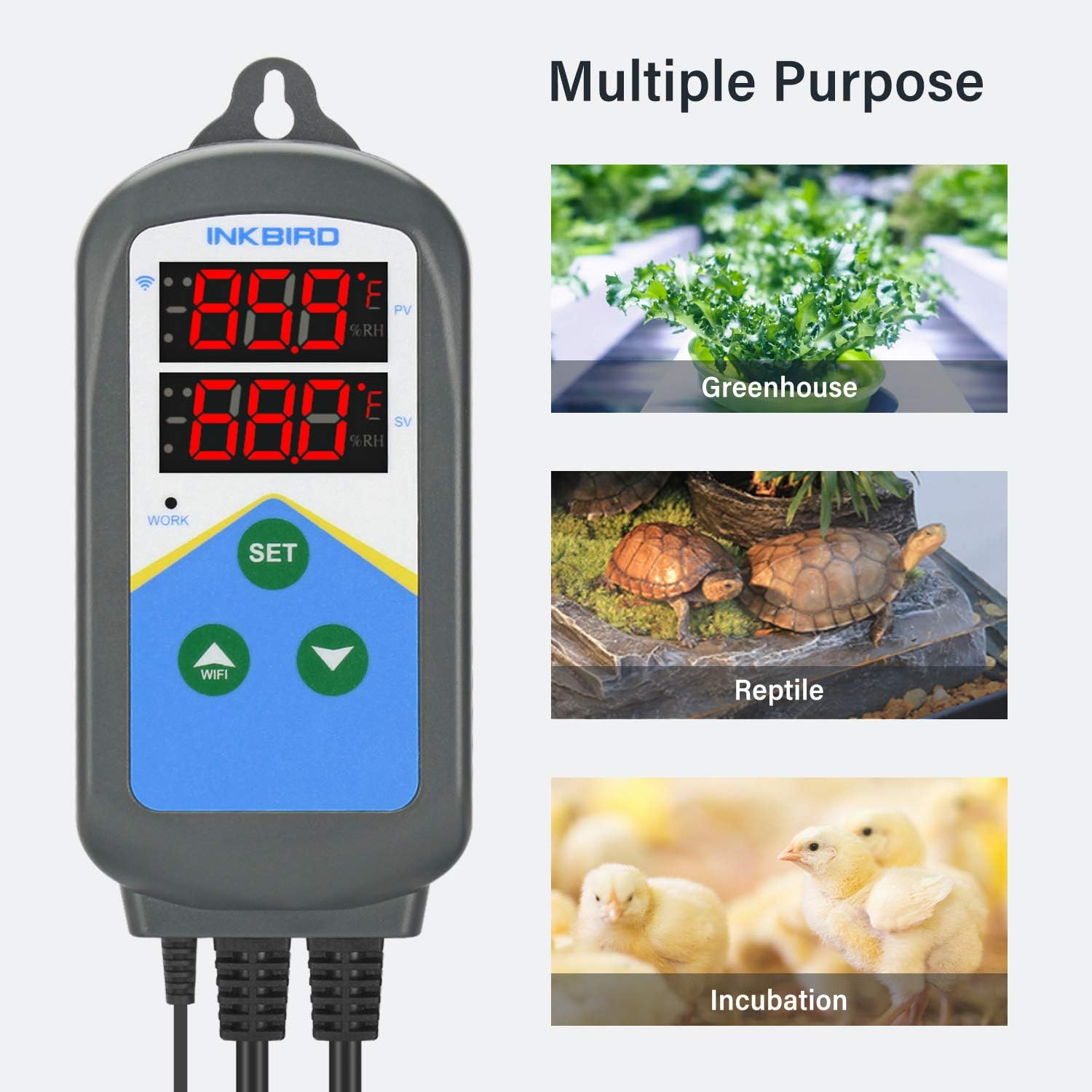 Detalle de Inkbird Digital WiFi Aquarium Thermostat ITC-306T-WiFi: Dual Temp Control with Wireless Alarm