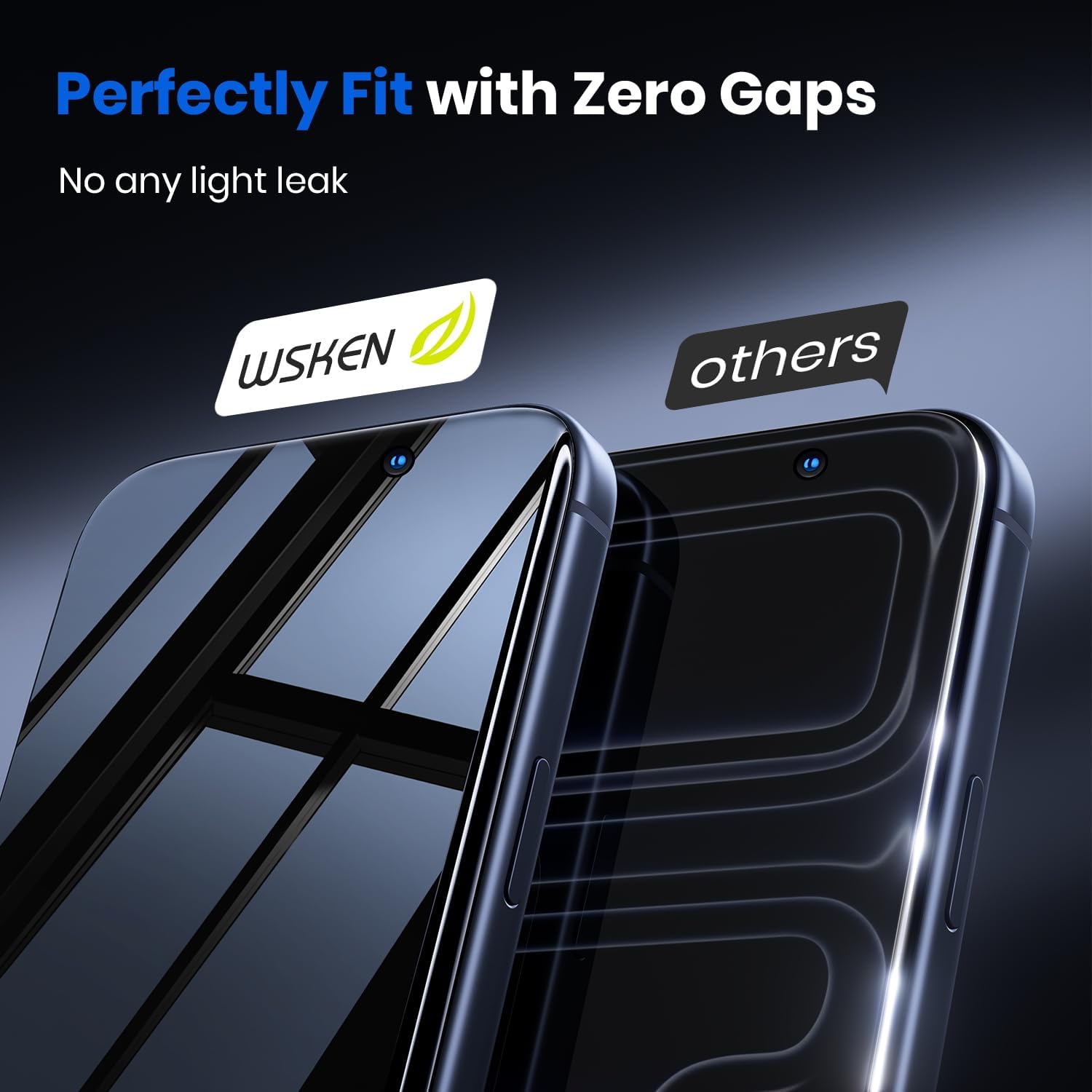 Detalle 2 de WSKEN iPhone 17 Pro Max Privacy Screen Protector 25°