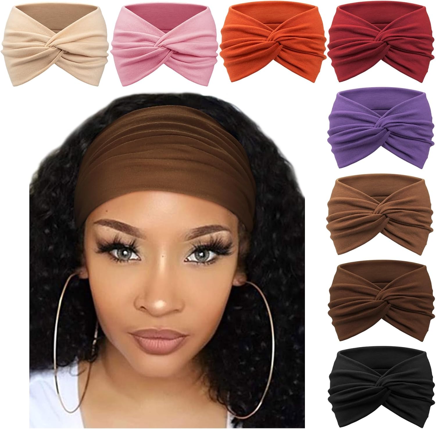 Thumbnail 4 de DRESHOW 8 Pack Turban Headbands for Women Wide Head Wraps โ๏ธ๐?