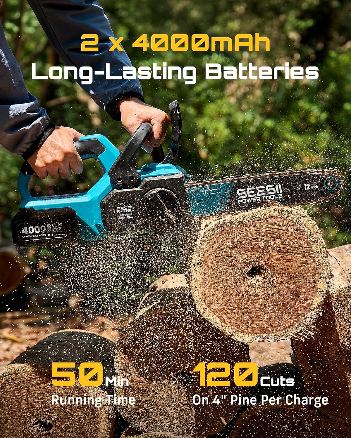 Detalle 2 de SEESII Cordless Chainsaw 12-Inch