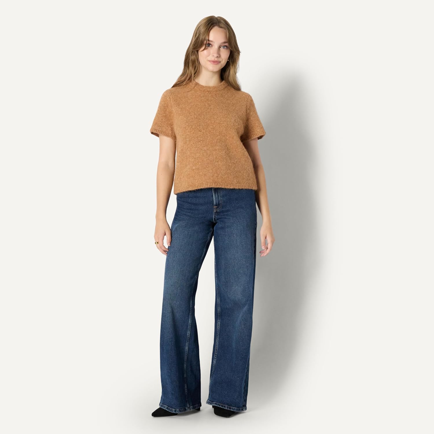 Detalle 1 de Amazon Essentials Damen Demis Favorit Kurzärmeliges Sweatshirt Mohairimitat
