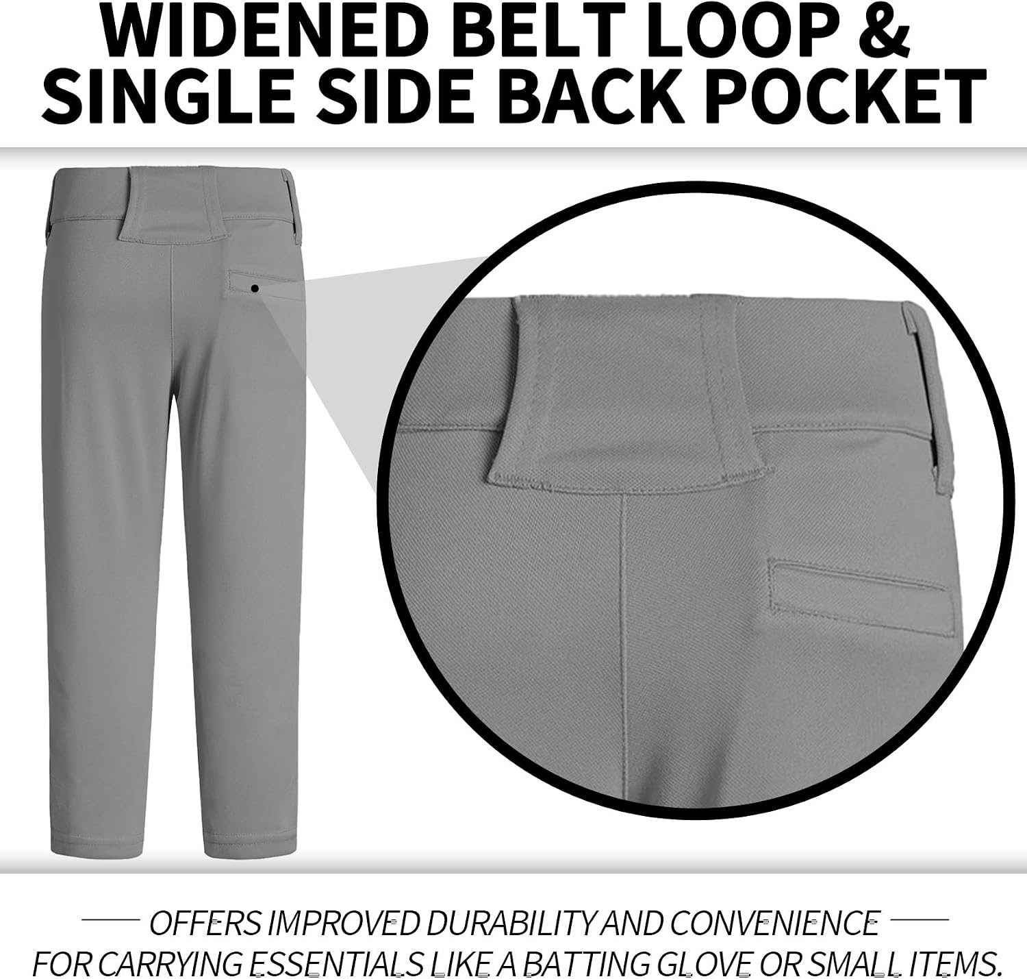 Detalle 2 de QBK Youth Baseball Pants for 2T to 17
