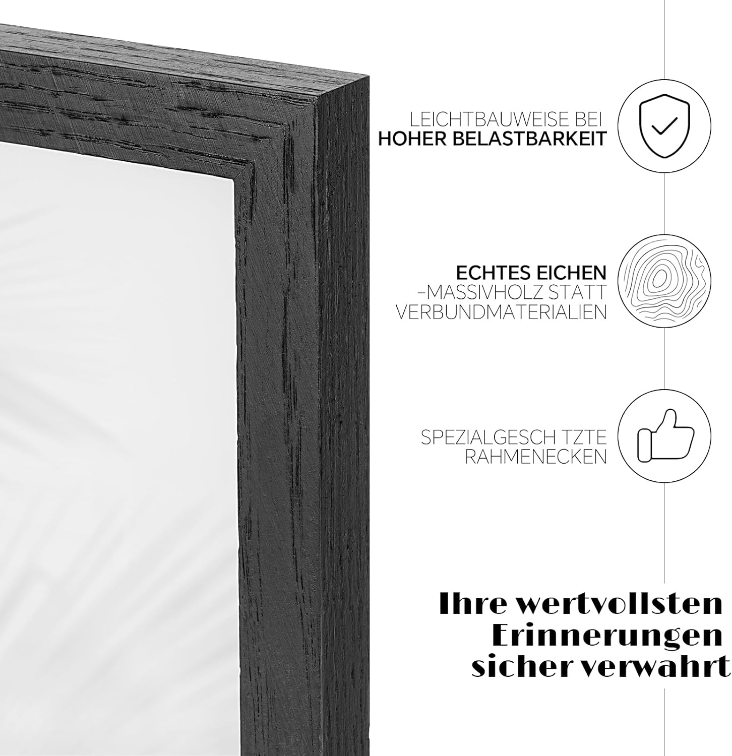 Thumbnail 1 de puthiac Bilderrahmen DIN A4 aus Eichenholz natur – schlanker Rahmen für Urkunden & Fotos (21 x 29,7 cm)