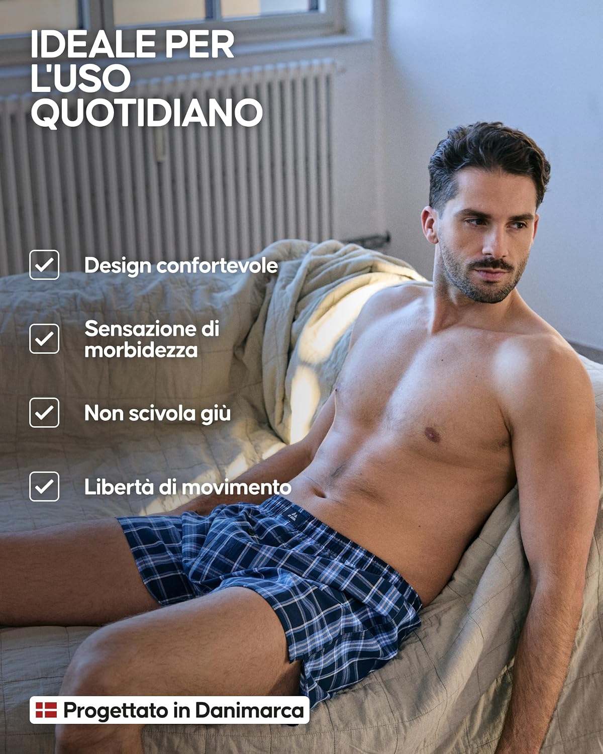 Detalle de Danish Endurance Boxer Uomo Americani in cotone biologico 100% (pantaloncino, 4 o 6 paia)