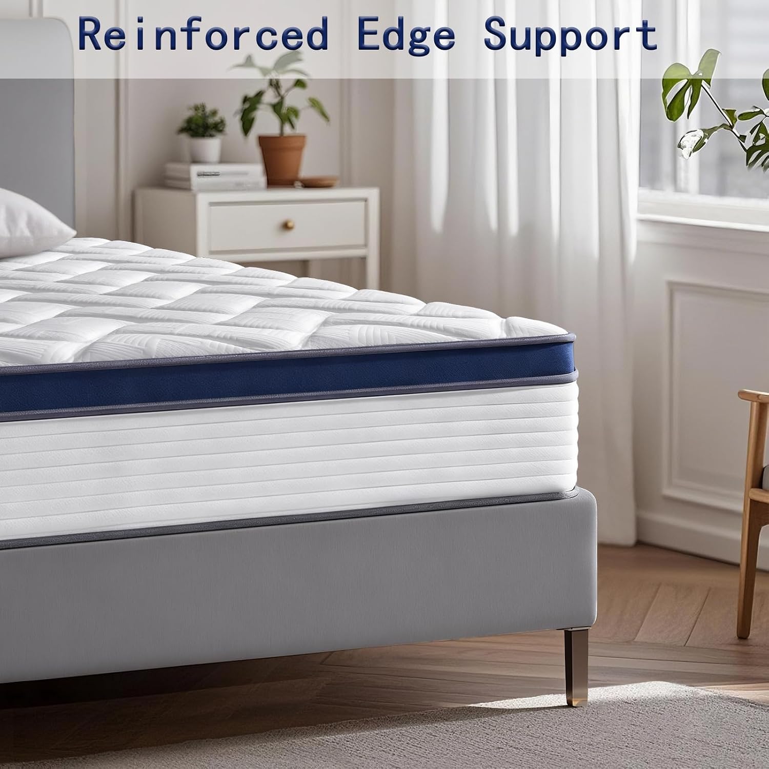 Thumbnail 6 de SEZMOONSI Double Mattress 4FT6 – Gel Memory Foam with 7-Zone Pocket Springs