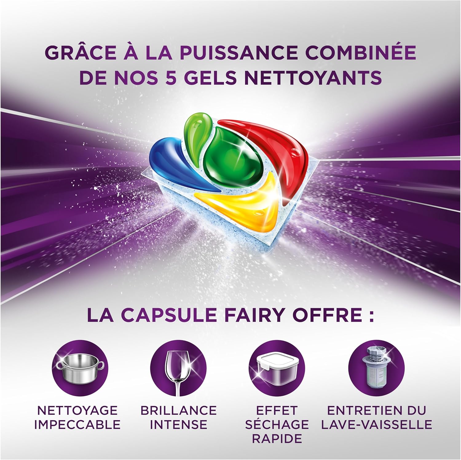 Thumbnail 2 de Fairy Platinum Plus Tablettes Lave-Vaisselle Tout-en-1, Miracle 30 Minutes – 130 tablettes