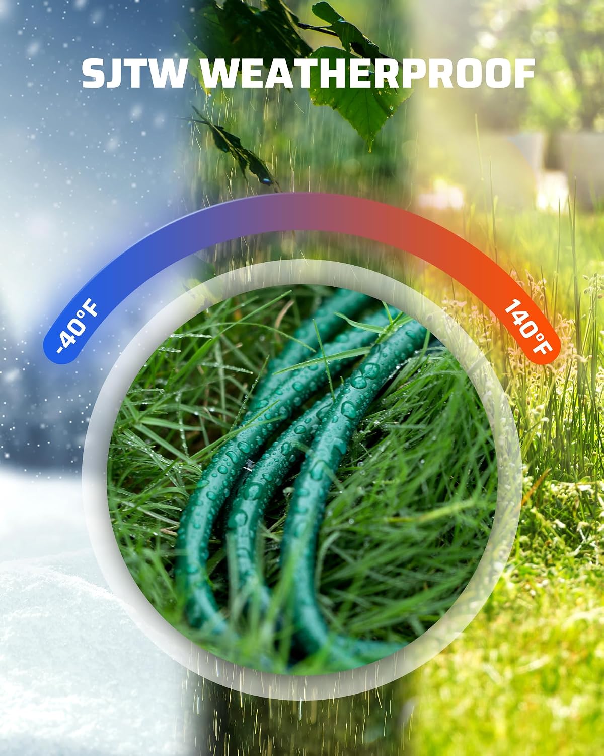 Thumbnail 3 de DEWENWILS KAB-302N Outdoor Extension Cord, 25 ft, 3 Outlets, 16/3 SJTW