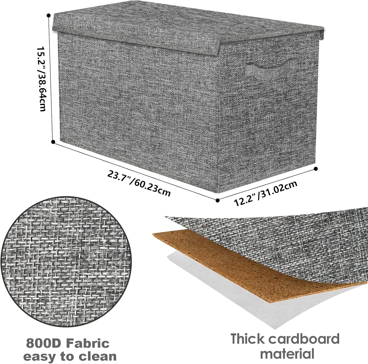 Thumbnail 5 de VERONLY Large Toy Box for Boys & Girls (Dark Grey) – Foldable, Durable Storage Chest