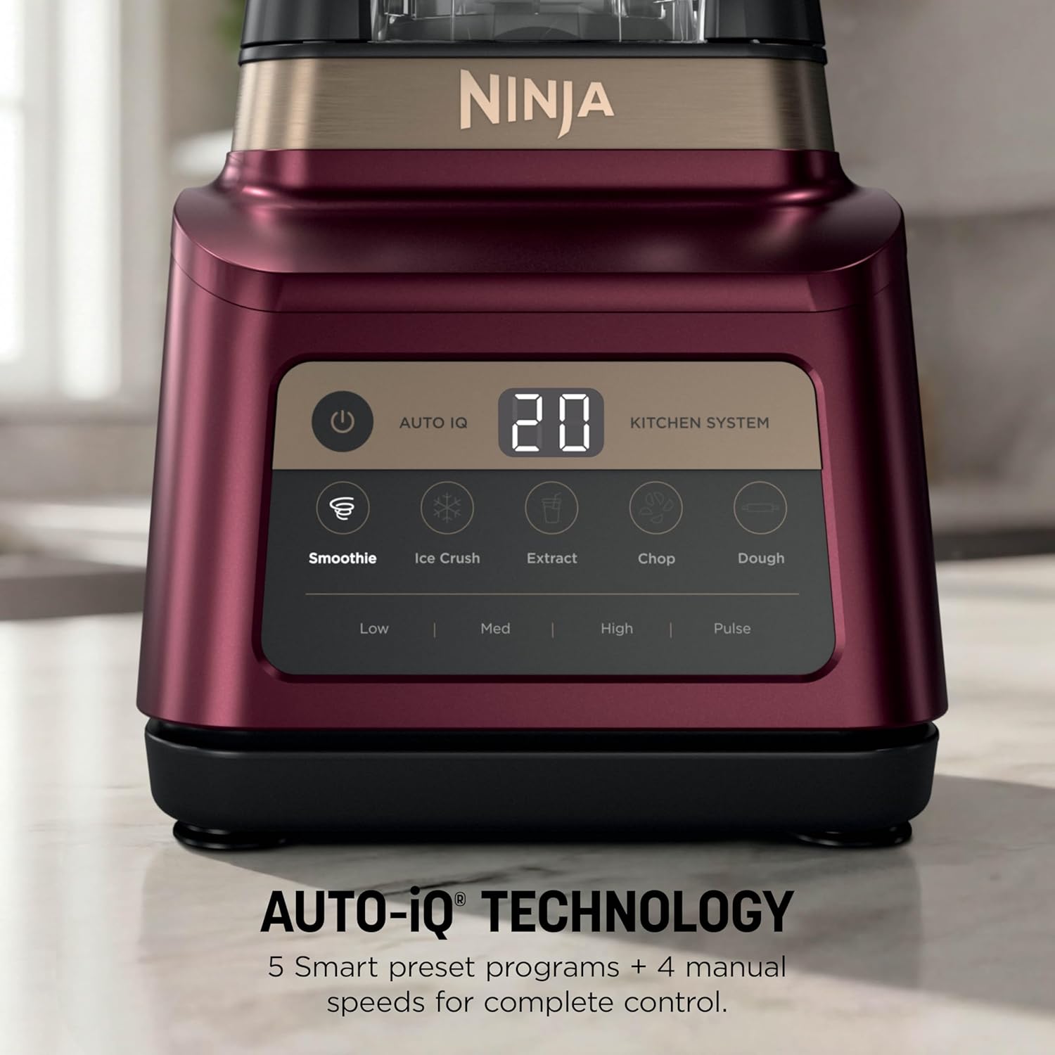 Detalle de Ninja Professional Plus Kitchen System Premier (BN801RD1BRN) — 3-in-1 Powerhouse for Blending, Food Processing, and Mixing