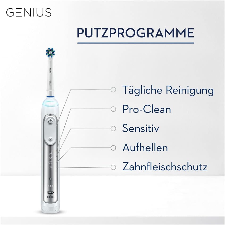 Thumbnail 5 de Oral-B Genius 8500 Elektrische Zahnbürste – 5 Putzmodi, Positionserkennung, Reiseetui, silber