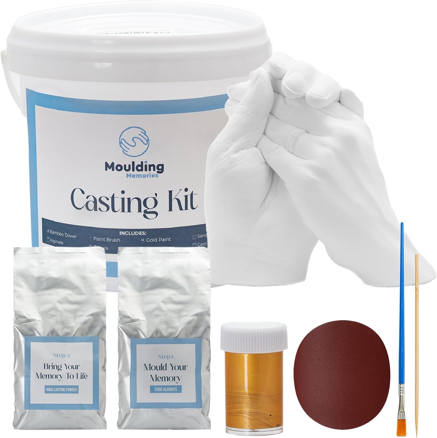 Detalle de Moulding Memories 3D DIY Hand Casting Kit for Couples, Babies, Kids & Adults