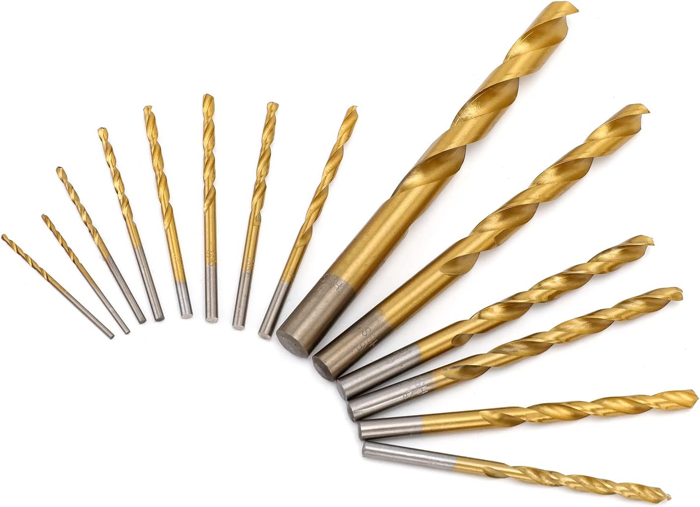 Thumbnail 1 de Amazon Basics High Speed Steel Wood Drill Bits Set, Titanium Coated (14 Pieces) – 1.5–10 mm