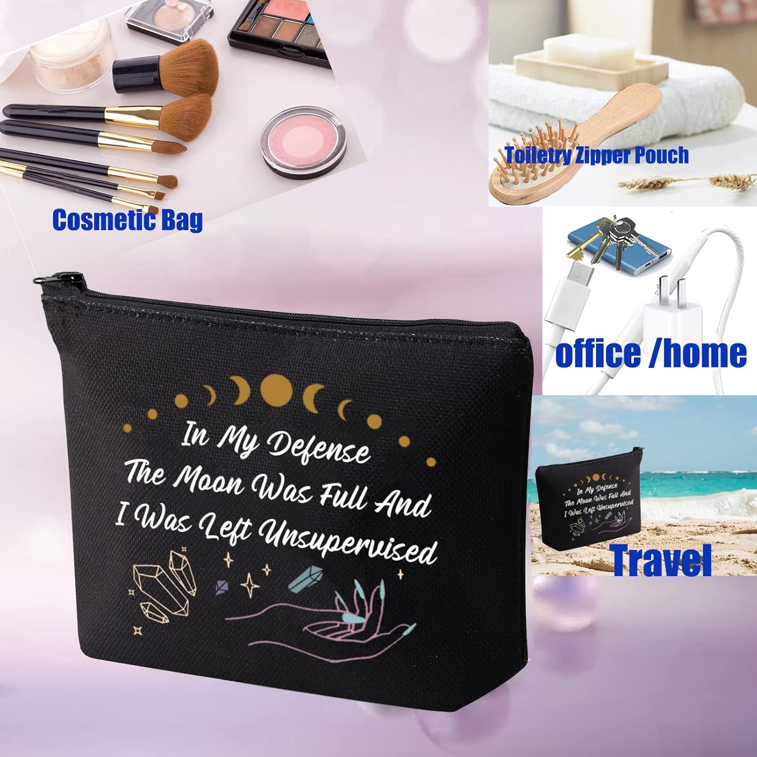 Detalle 2 de PXTIDY Moon Phase Cosmetic Bag