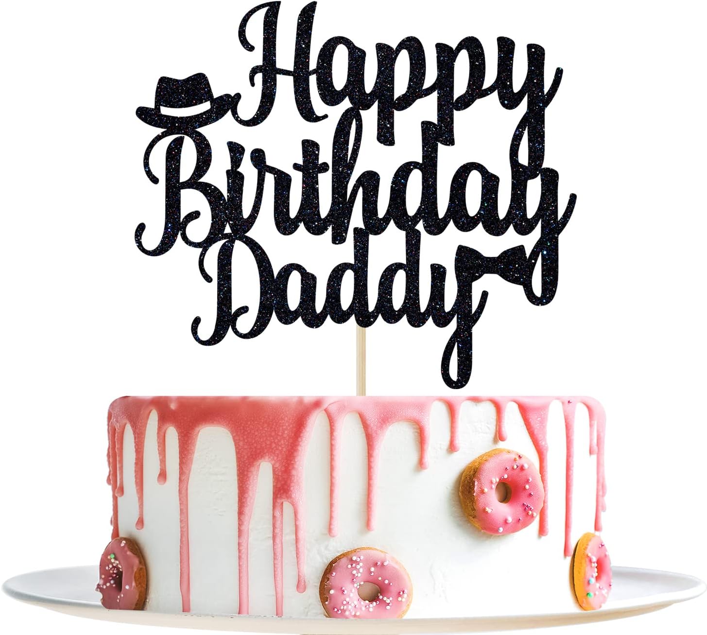 Detalle de Birthday Cake Topper, Black Glitter