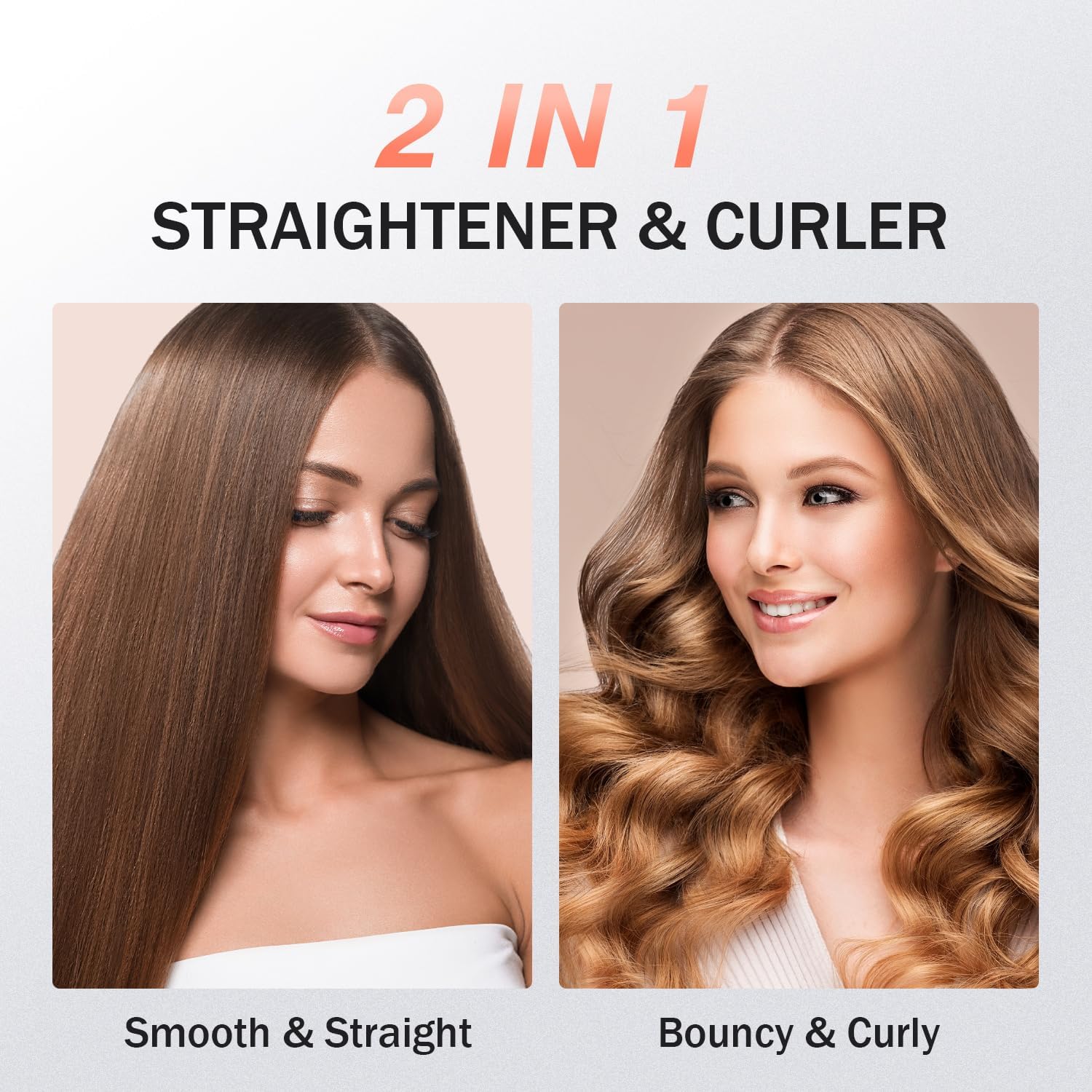 Detalle de MiroPure Flat Iron Hair Straightener: 1-Inch Titanium Plates, 15-Second Heat-Up, Auto Shut-Off, and Dual Voltage