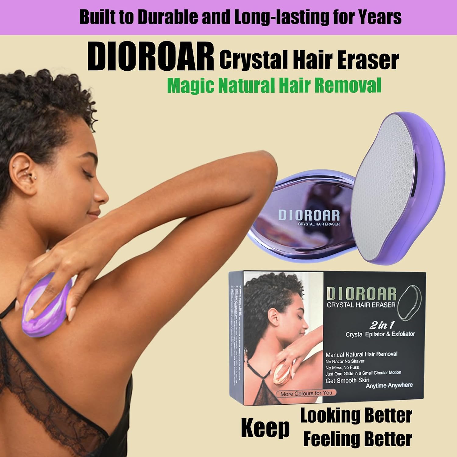 Detalle 2 de DIOROAR Crystal Hair Remover Violet