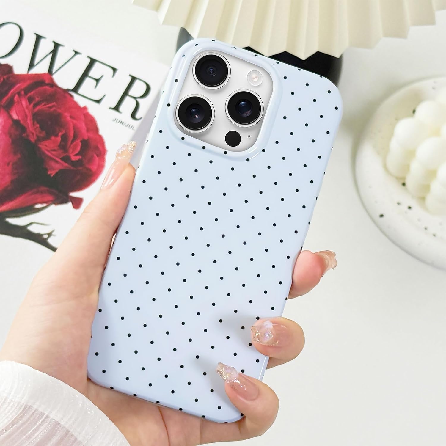 Thumbnail 1 de Hython iPhone 13 Pro Case, Blue Polka-Dot Soft TPU Slim Cover