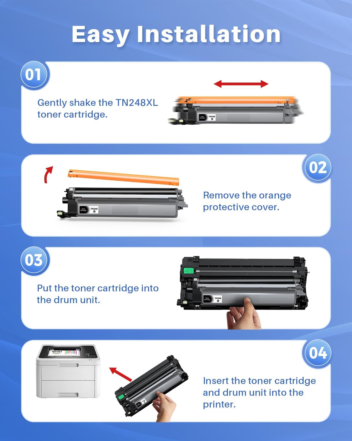 Detalle de INK4U TN248XL Toner 5er-Set kompatibel mit Brother TN248 / MFC-L3760CDW & Co.