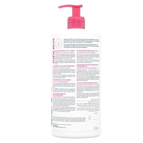 Detalle de Topicrem Ultra Hydratant Lait Corps – Hydrate 48h, texture onctueuse, parfum délicat – 2x500 ml