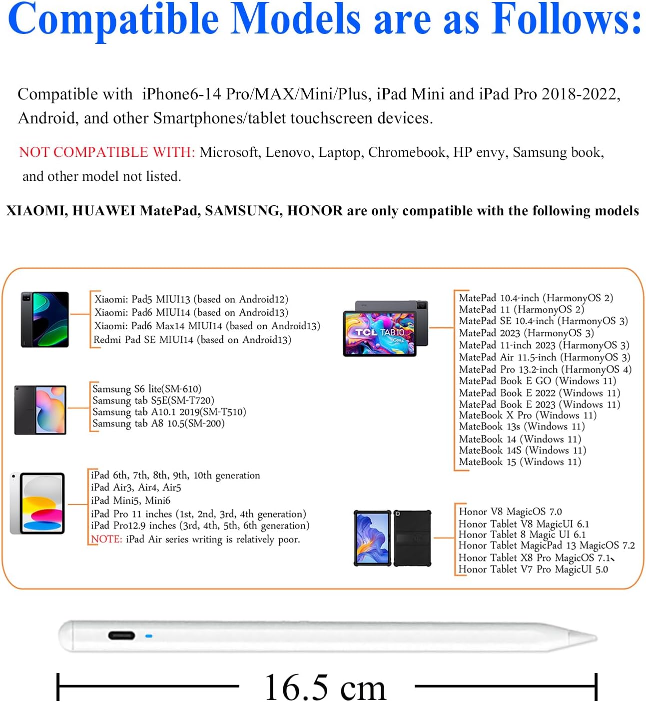 Thumbnail 1 de Kenkor Active Stylus Pen for iPad and Tablets (Magnetic, Rechargeable, 1.5 mm Tip)
