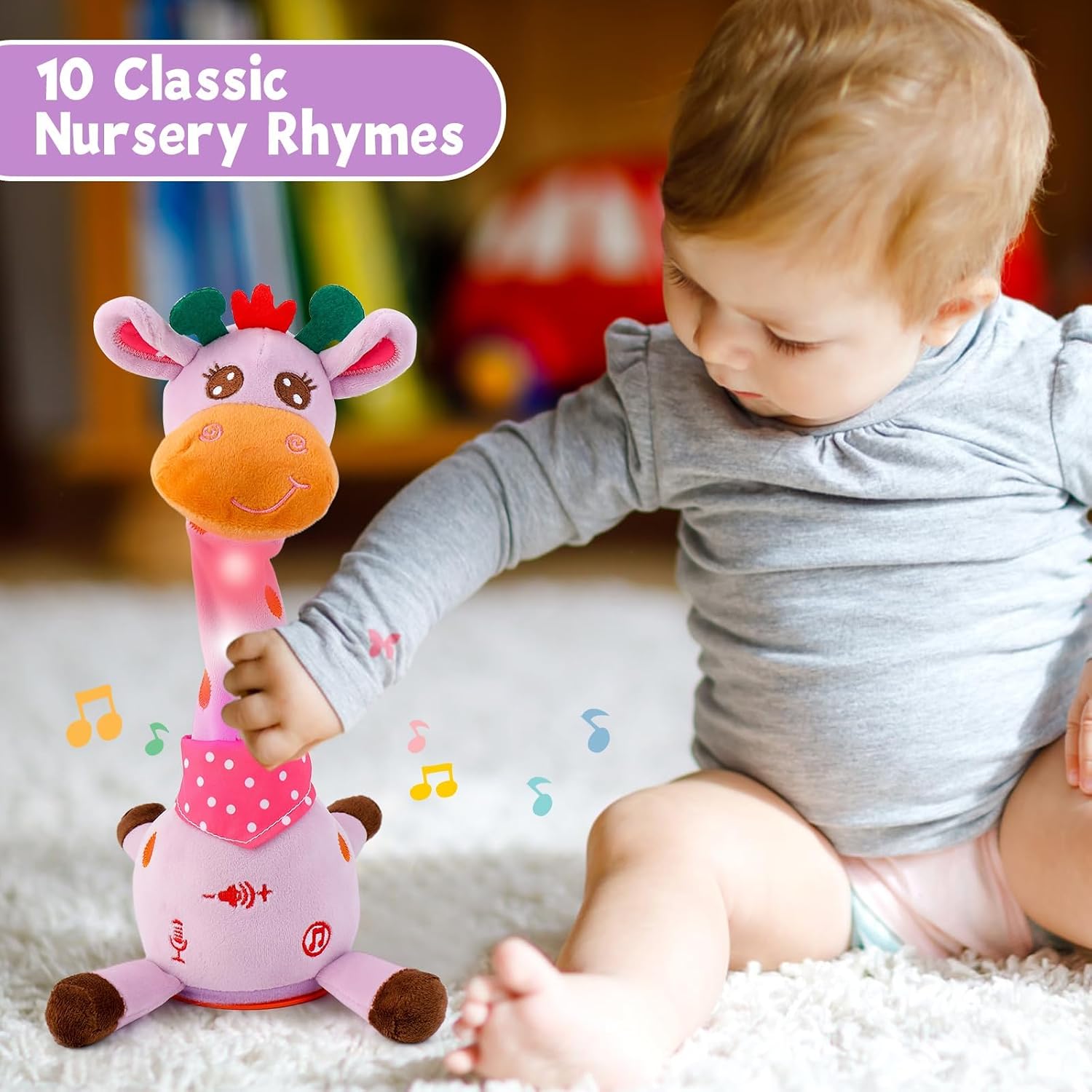 Thumbnail 4 de Singing Dancing Giraffe Toy, Purple – Volume Control, Speech Encouragement for Kids