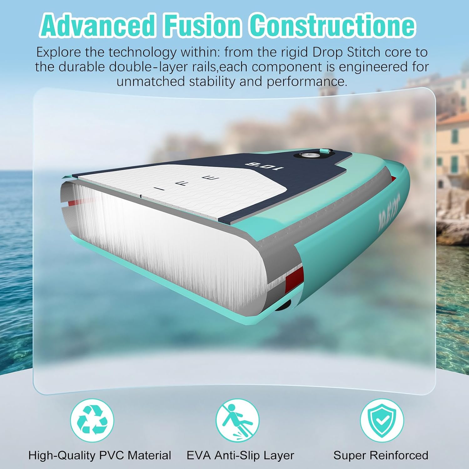 Detalle de Tavola Da Surf Gonfiabile Adulto 320 cm con Accessori: kit completo per SUP versatile