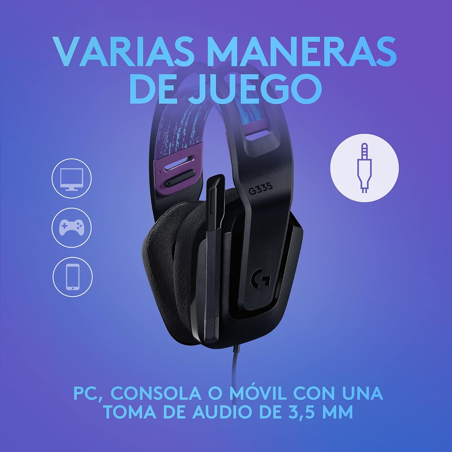 Detalle de Logitech G335: auriculares con cable para gaming