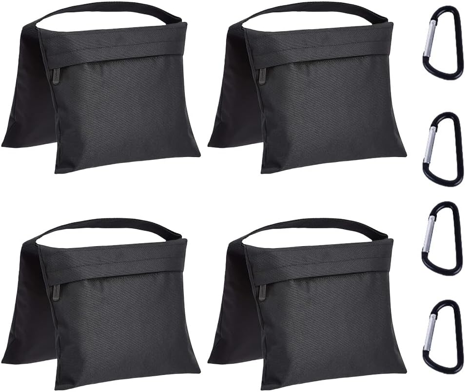 Detalle de Amazon Basics set di 4 sacchi di sabbia fotografici vuoti (carico massimo 9 kg) – nero