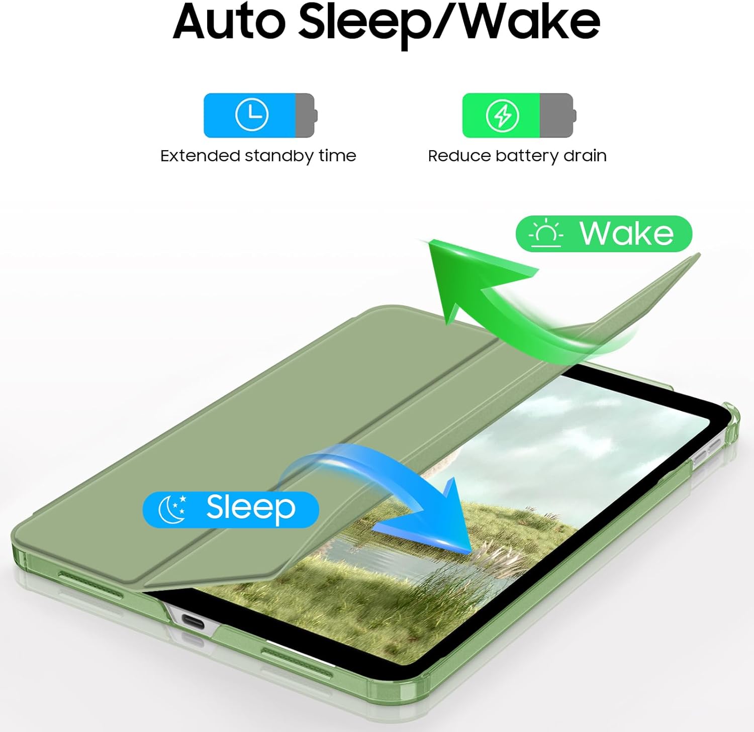 Thumbnail 6 de Fintie Hülle für iPad 11. Generation (2025, A16) & iPad 10. Generation (10,9" 2022) – Pastellgrün, ultradünnes Case mit Auto Wake/Sleep