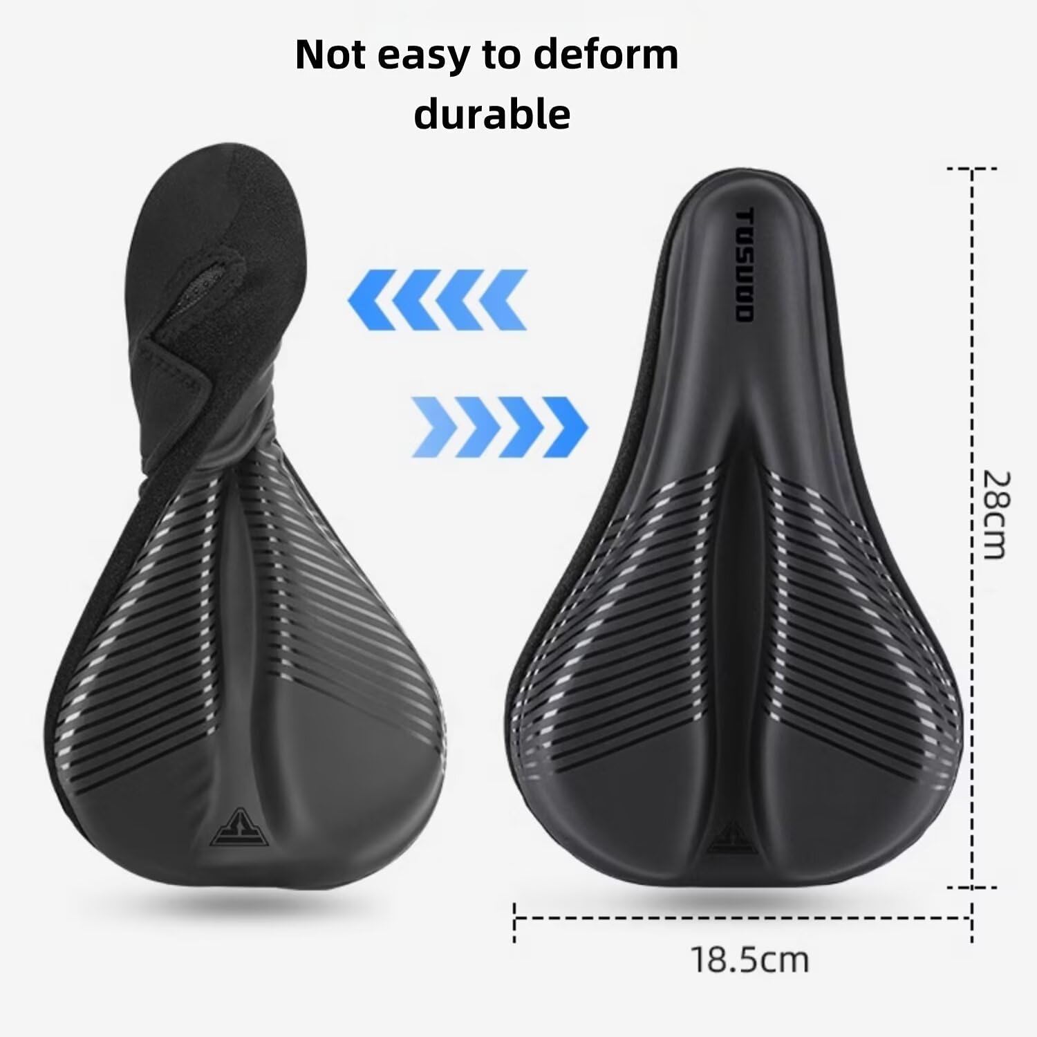 Detalle de ROSSRORE Premium Gel Bike Seat Cushion Cover — 11x7 inches, Universal Fit