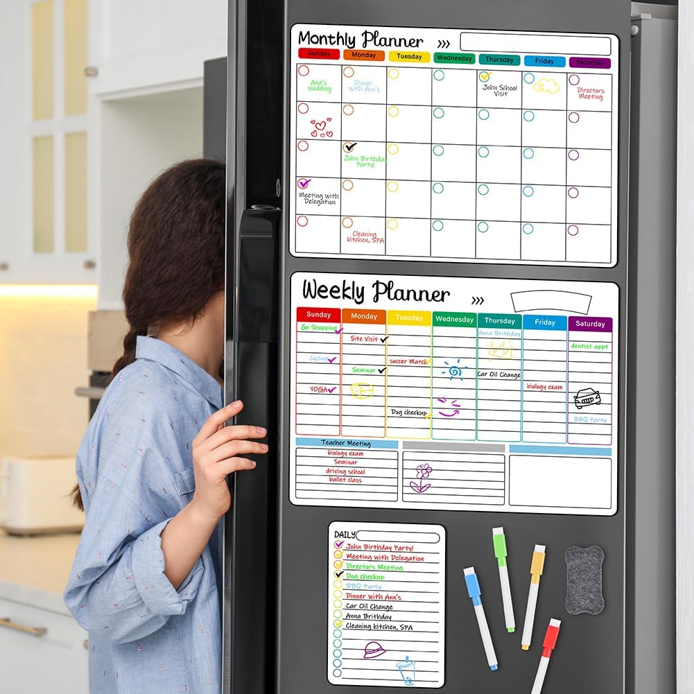 Thumbnail 6 de OFFCUP magnetische koelkastplanner, A3 maand-, week- en dagplanner