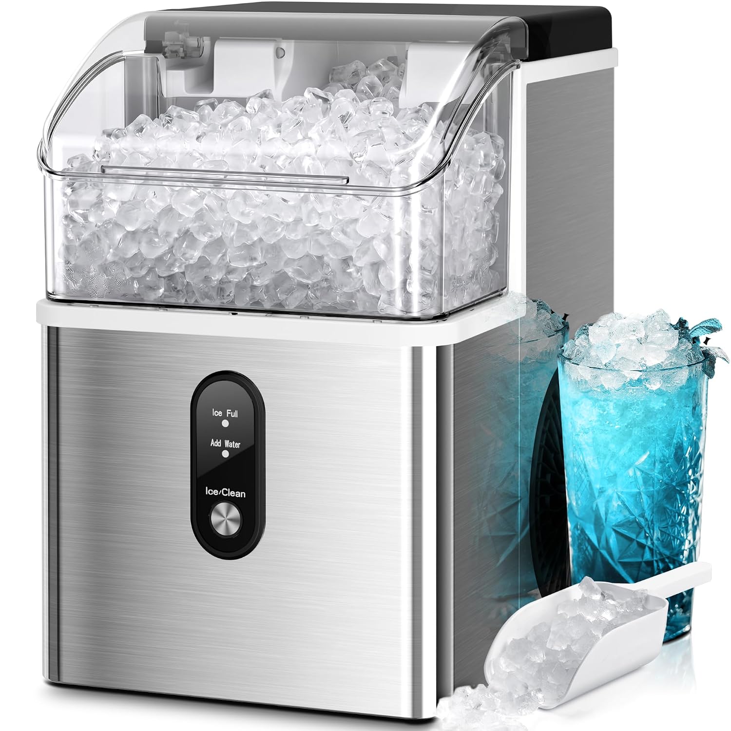 Detalle de Kismile Ice Maker Countertop Nugget Ice Maker, 33 lbs/Day, Self-Cleaning