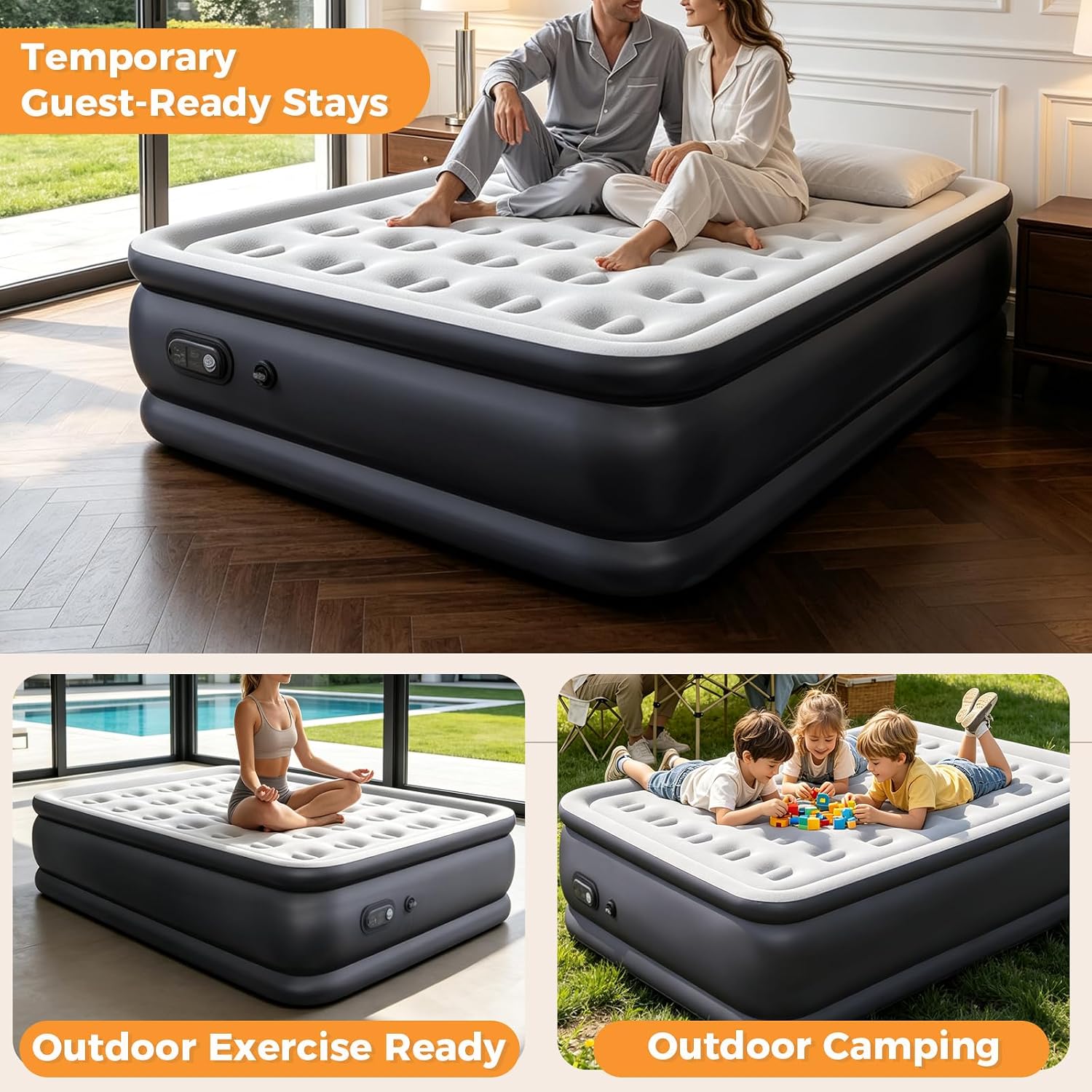 Thumbnail 6 de NEWBULIG Queen Air Mattress with Built-In Pump, 16-Inch PVC, 440-lb Capacity