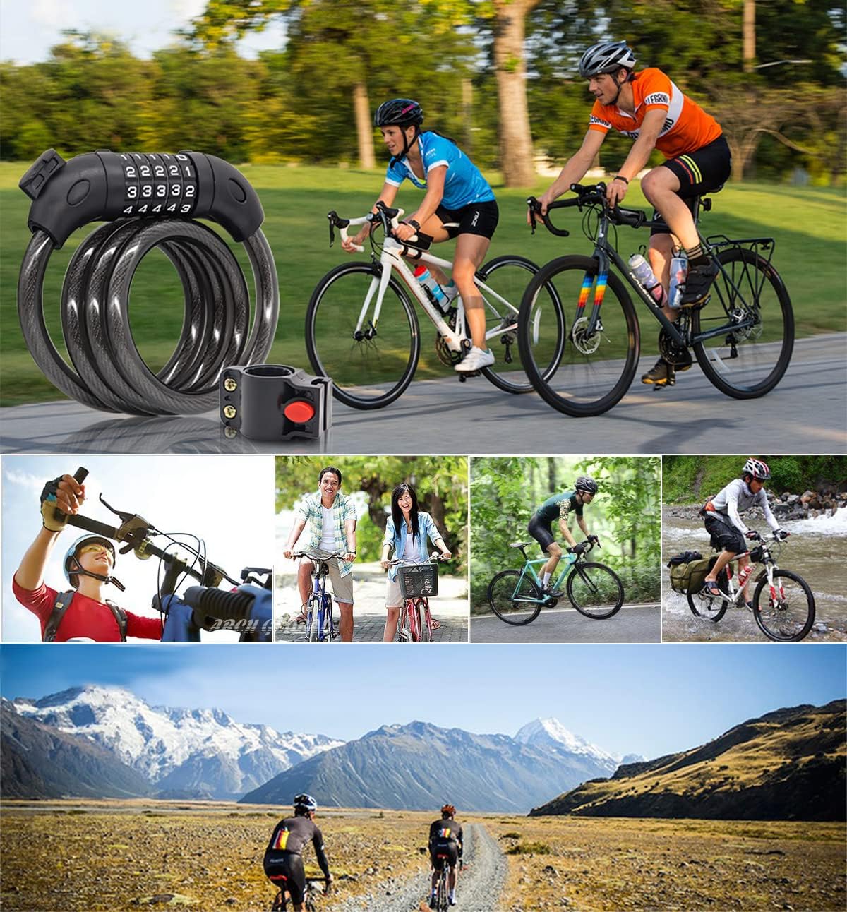 Thumbnail 6 de REHKITTZ Bike Lock Combination 5-digit 120 cm cable lock 🚲