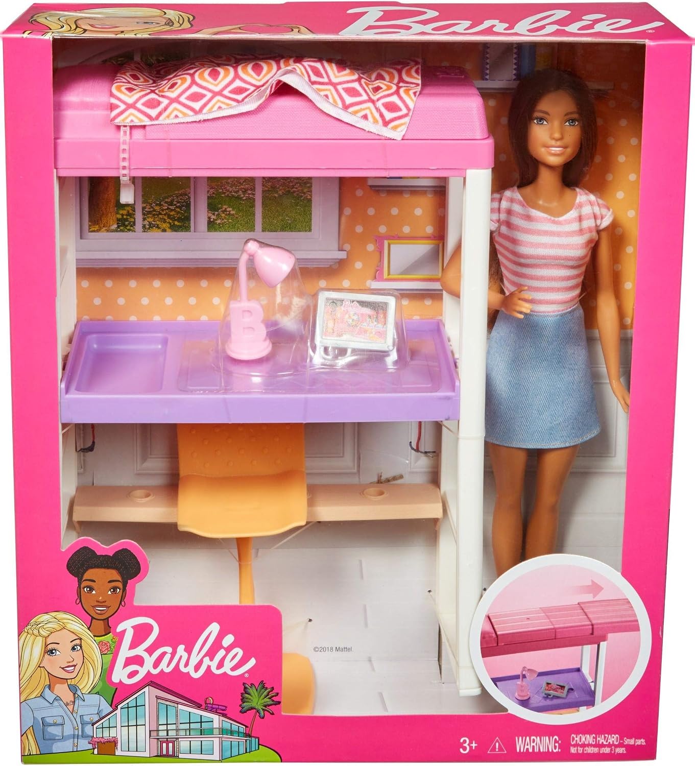 Thumbnail 6 de Barbie FXG52 Bunk Bed Set with Desk, Doll and Accessories