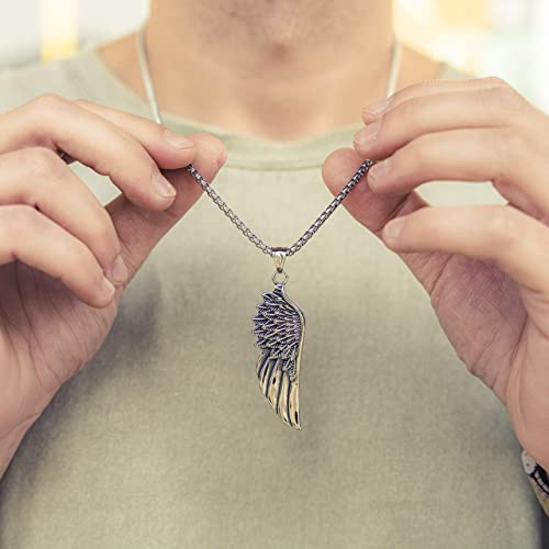 Thumbnail 1 de Made by Nami Men's 60 cm Stainless Steel Necklace with Viking Wing Pendant
