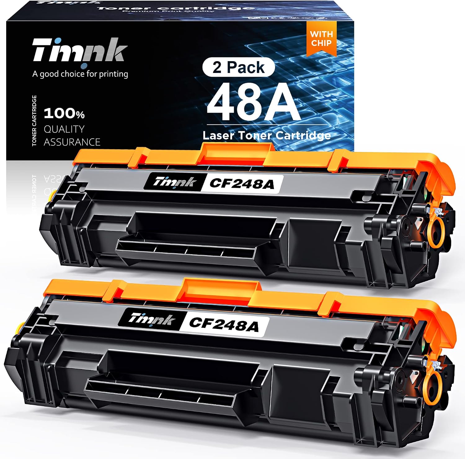 Detalle de Timink 48A CF248A Black Toner Cartridge, 2-Pack for LaserJet Pro