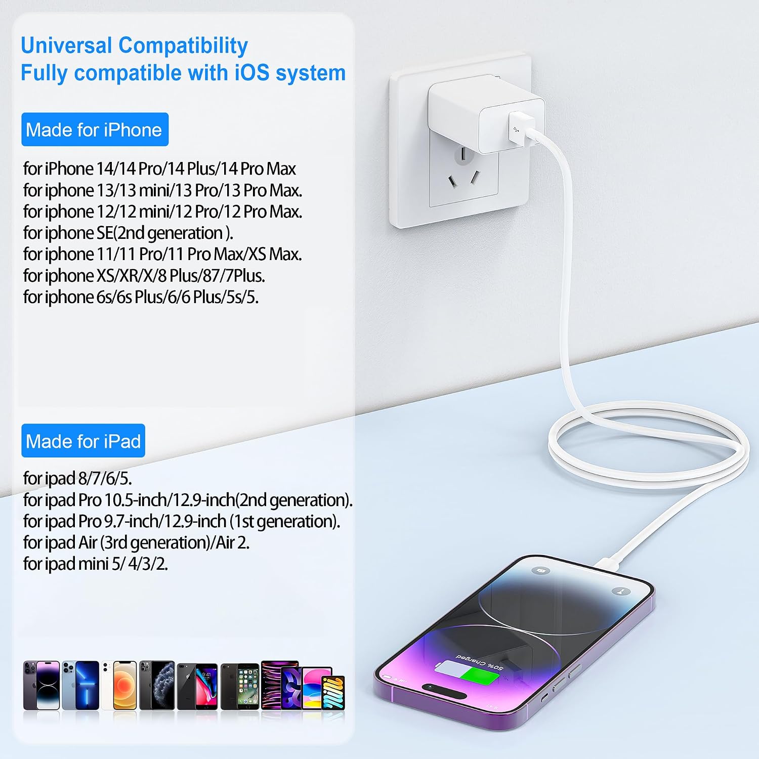 Thumbnail 6 de 2PACK iPhone Lightning Cable 6FT